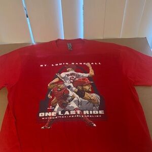 St. Louis Baseball one last ride wainwright pujols Molina red tshirt